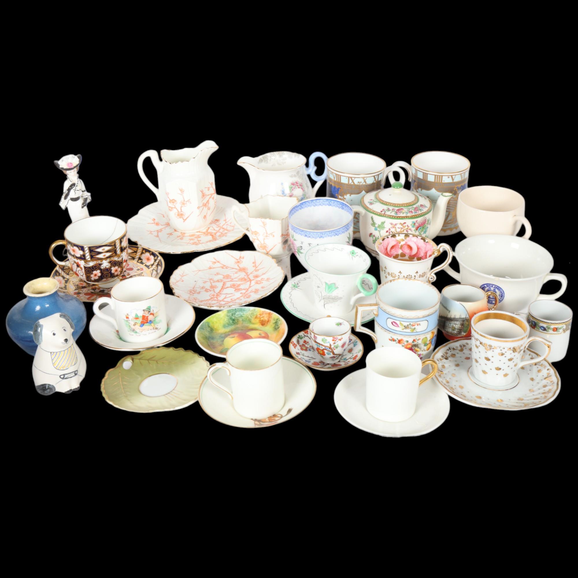 Rye dog, Carlton Ware cup, teapot, cabinet cups and saucers, etc