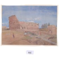 Watercolour, circa 1840, Colosseum Rome, 19th century School, framed, 36cm x 45cm
