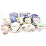 Various rose patterned Harry Wheatcroft design china, including Roslyn and Royal Standard, Spode