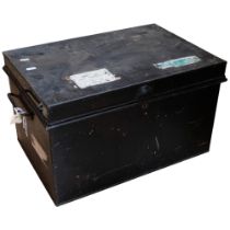 A 2-handled tin trunk, L52cm