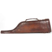 A Victorian brown leather leg-of-mutton shotgun case, L78cm