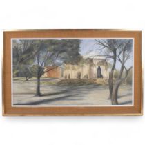 Vincent Ruggiero, oil on canvas, landscape church scene, signed bottom left-hand corner, framed,