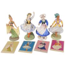 Royal Doulton, a set of 4 Dancers of the World figurines, including Polish dancer, Balinese