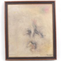 David Hemmings (1941 - 2003), abstract face, oil on canvas, signed and dated '69, 35cm x 30cm,