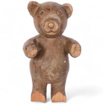 A Vintage carved hardwood figure of a standing bear, H38cm