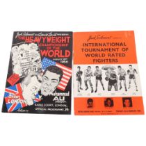 2 boxing programmes, Brian London vs Muhammad Ali, at Earl's Court London August 6th 1966, and an