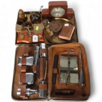 A group of interesting items, including a gentleman's vanity case, various chrome plated items,