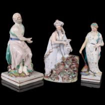 A group of 3 Staffordshire figures, including Elijah and The Ravens, H24cm, Rebecca at the Well, and