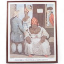 After Thomas Rowlandson (1756 - 1827), a print of Rachel Pringle of Barbadoes, framed, 53.5cm x 43.