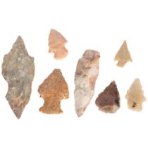 Small collection of flint arrowheads