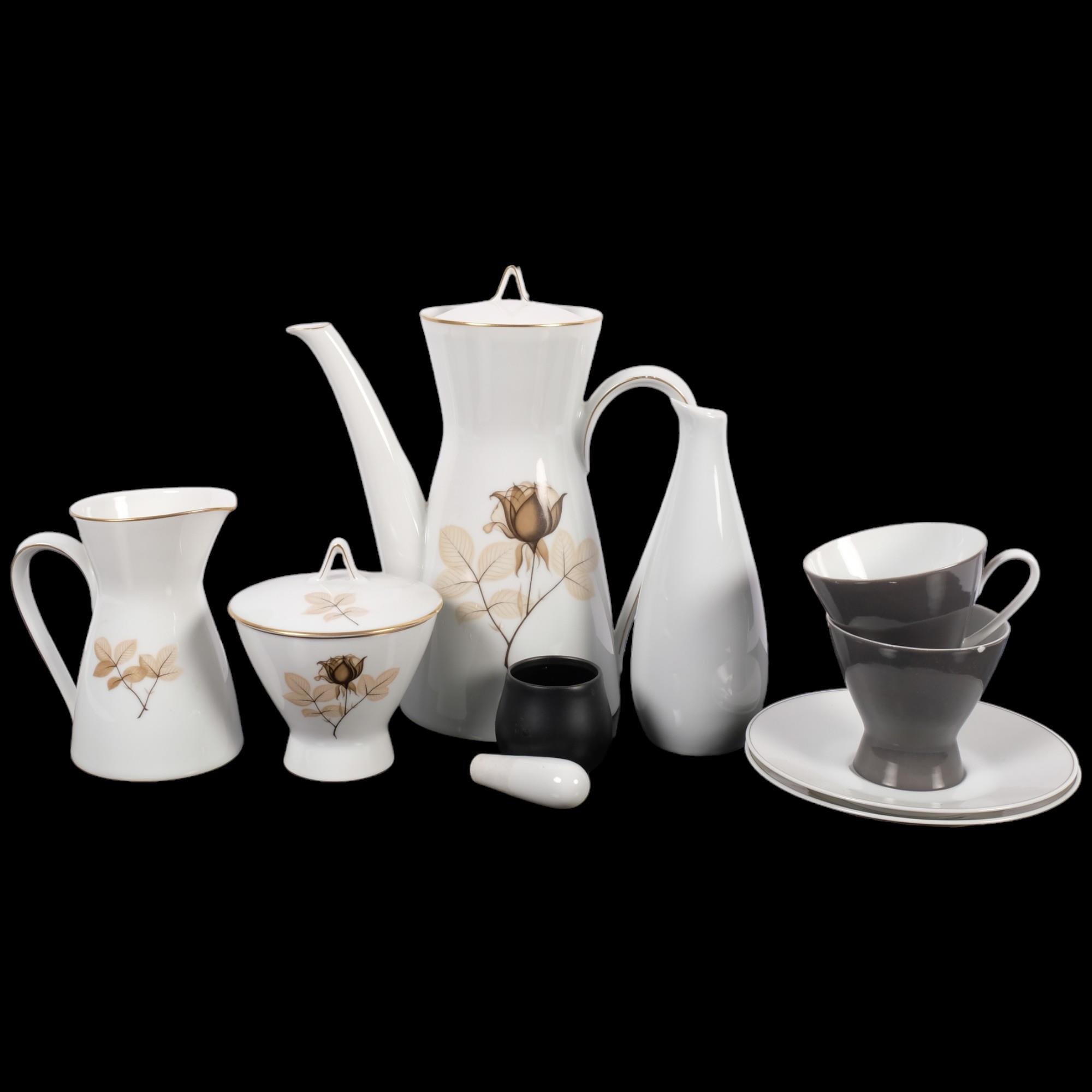 Raymond Loewy for Rosenthal, a form 2000 coffee pot, milk jug and sugar bowl, a pouring vessel