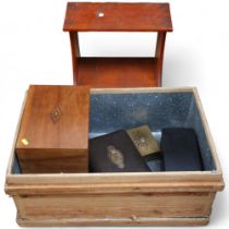 A quantity of various wooden boxes, jewellery boxes, tea caddy, and other items