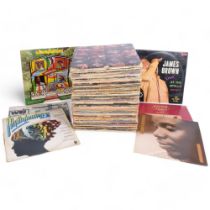 A quantity of vinyl LPs, soul funk and blues, including various artists such as James Brown,