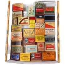 A collection of Vintage advertising boxes, all containing pen nibs, lino cutters, etc