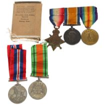 A group of 3 First World War medals, named to T1-986SJT.S.W.CLAKE.A.S.C, and 2 Second World War