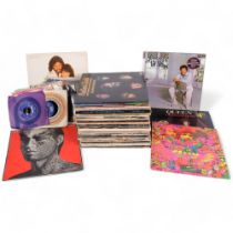 A quantity of vinyl LPs and 7" singles, various artists and genres, including Roxy Music, John