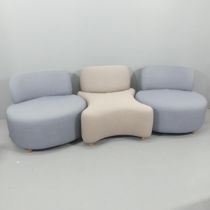 Nigel Coates for Hitch Mylius - an OXO modular sofa comprising an X and 2 O-shaped seating units,