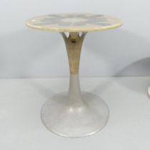A mid-century West German tulip table, with fibreglass frame and internal illumination. 63x79cm.
