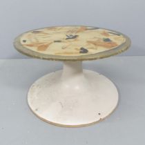 A mid-century low tulip table, with fibreglass body and internal illumination. 62x40cm Will
