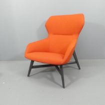 BRUNNER - A contemporary designer Ray lounge chair by Jehs and Laub, the upholstered shell seat on