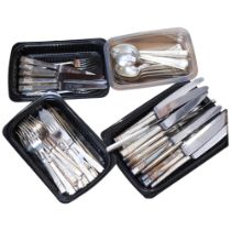 A part canteen of stainless steel cutlery, by Demontford Plate This is a place setting for 12