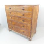 A 19th century mahogany chest of two short and four long drawers. 118x121x56cm. Signs of having been