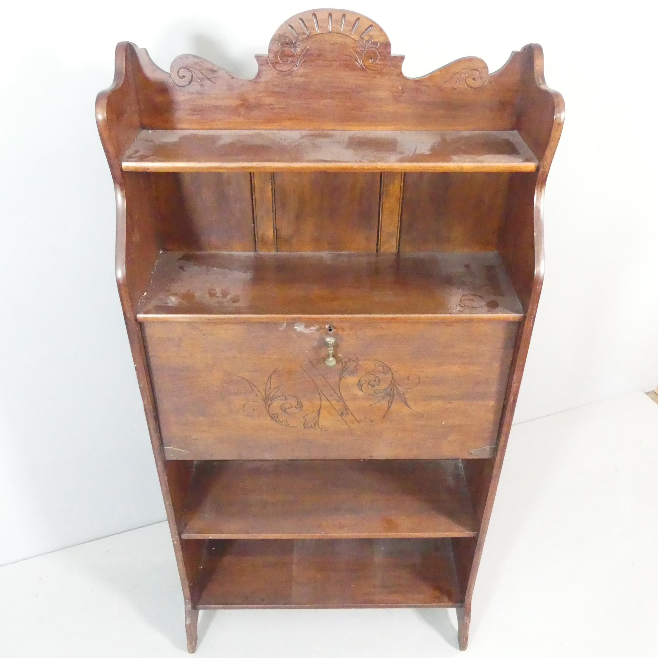 An early 20th century mahogany student's bureau. 75x155x31cm. - Image 2 of 2