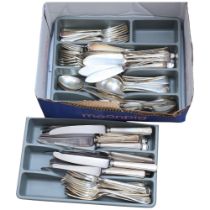 ROBERTS & DORE LTD - a canteen of stainless steel cutlery for 12 people There are several pieces