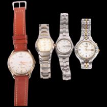 A group of various wristwatches, including a gent's Invicta automatic wristwatch, leather strap, a