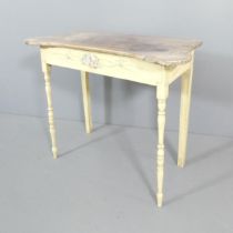 A painted pine console table. 86x75x39cm.