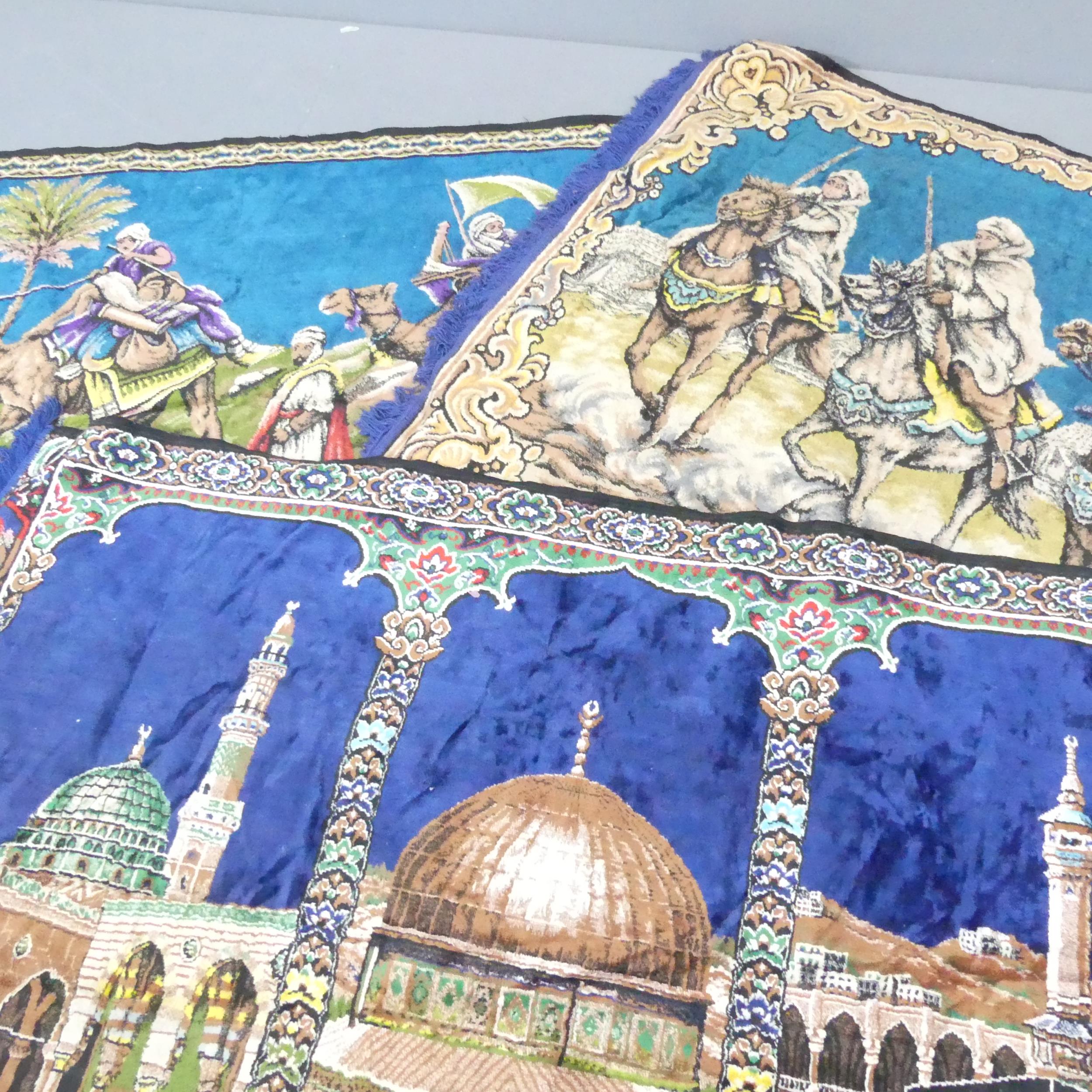 Three silk-blend Arabian design wall hangings. 173x118cm. - Image 4 of 5