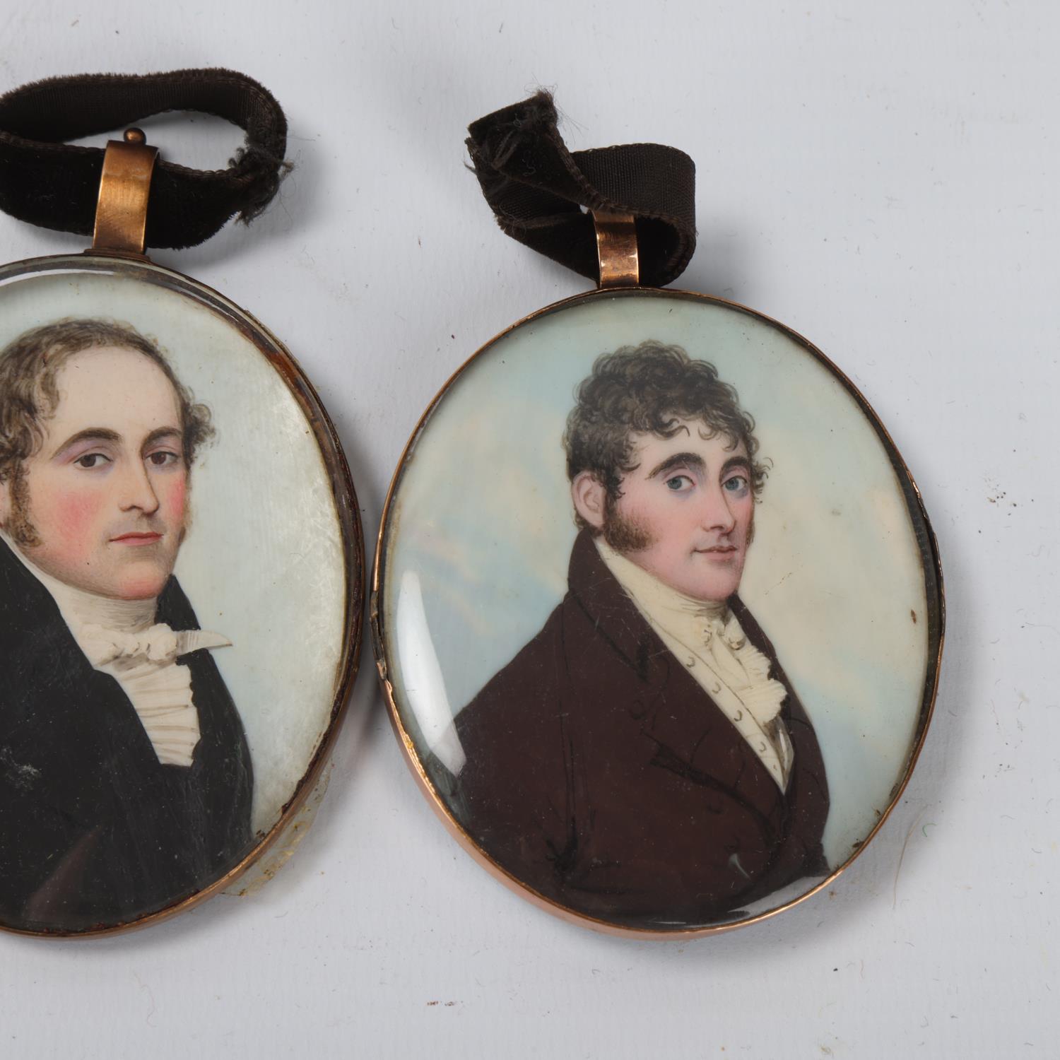 Frederick Buck (1771 - 1840), pair of miniature watercolours on ivory, portraits of gentlemen, - Image 2 of 3