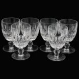 Waterford Glass, set of 6 cut-glass wine goblets, height 13.5cm All in very good condition