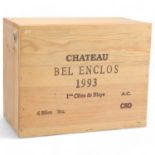 6 bottles of 1993 Chateau Bel Enclos, Cotes de Blaye, Bordeaux, sealed OWC