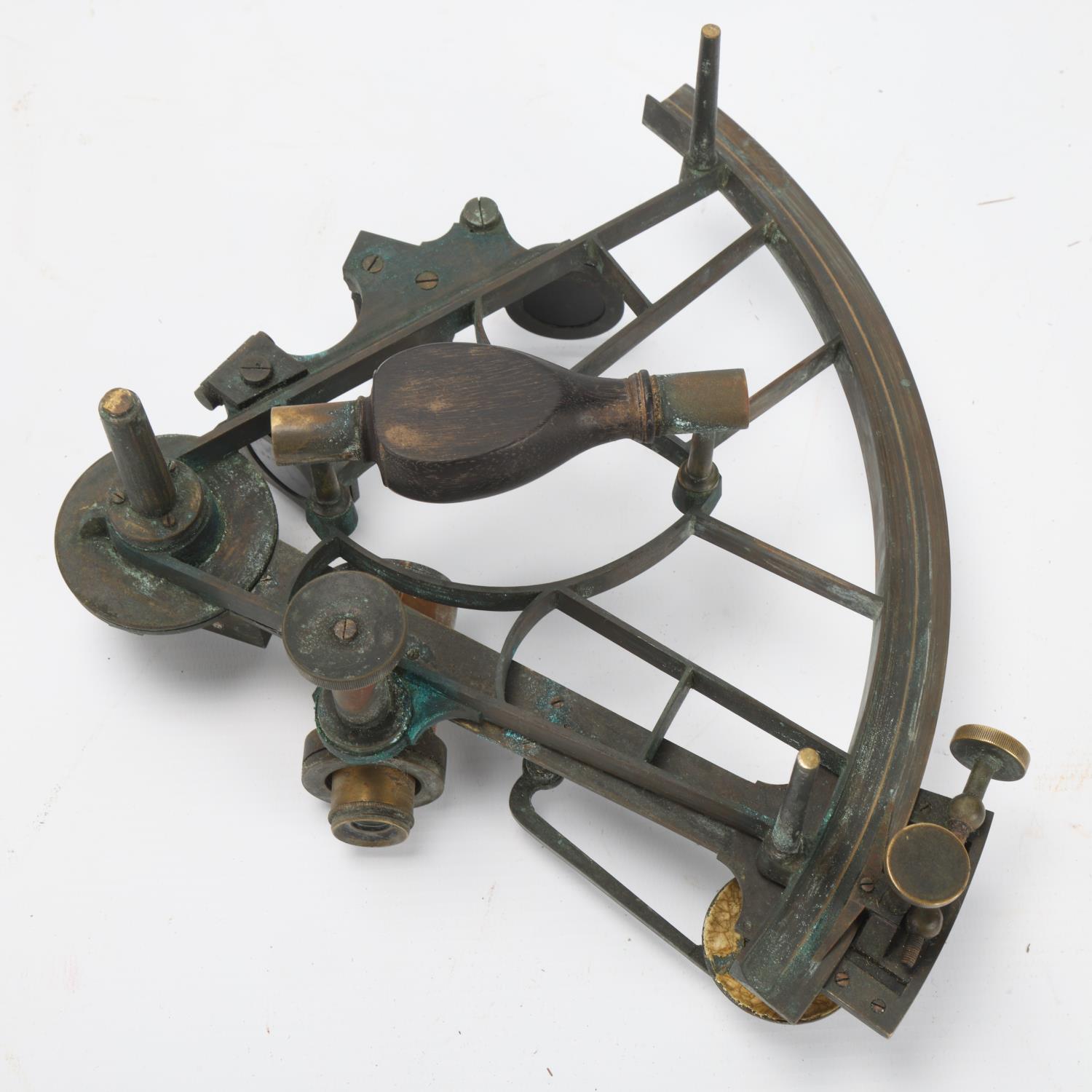 A 19th century brass sextant, by Thomas Downing of High Street Poplar London, with original spare - Image 2 of 3