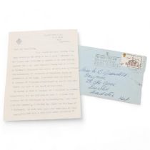 Daphne du Maurier, a typewritten single-sheet double-sided letter, signed in pen, dated 1973 Short