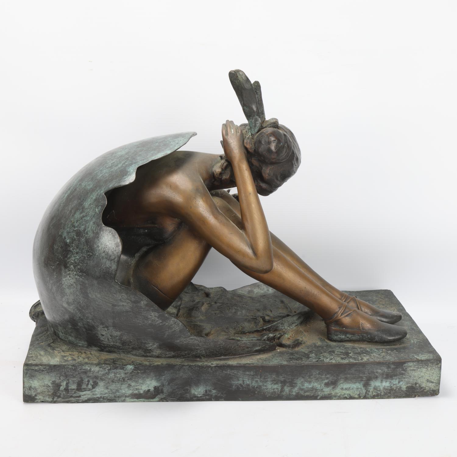 After Bruno Zach (Austrian 1891 - 1935), Cholestrol, two-colour patinated bronze sculpture, length - Image 2 of 3