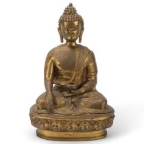 Chinese gilt-bronze seated Buddha, height 40cm