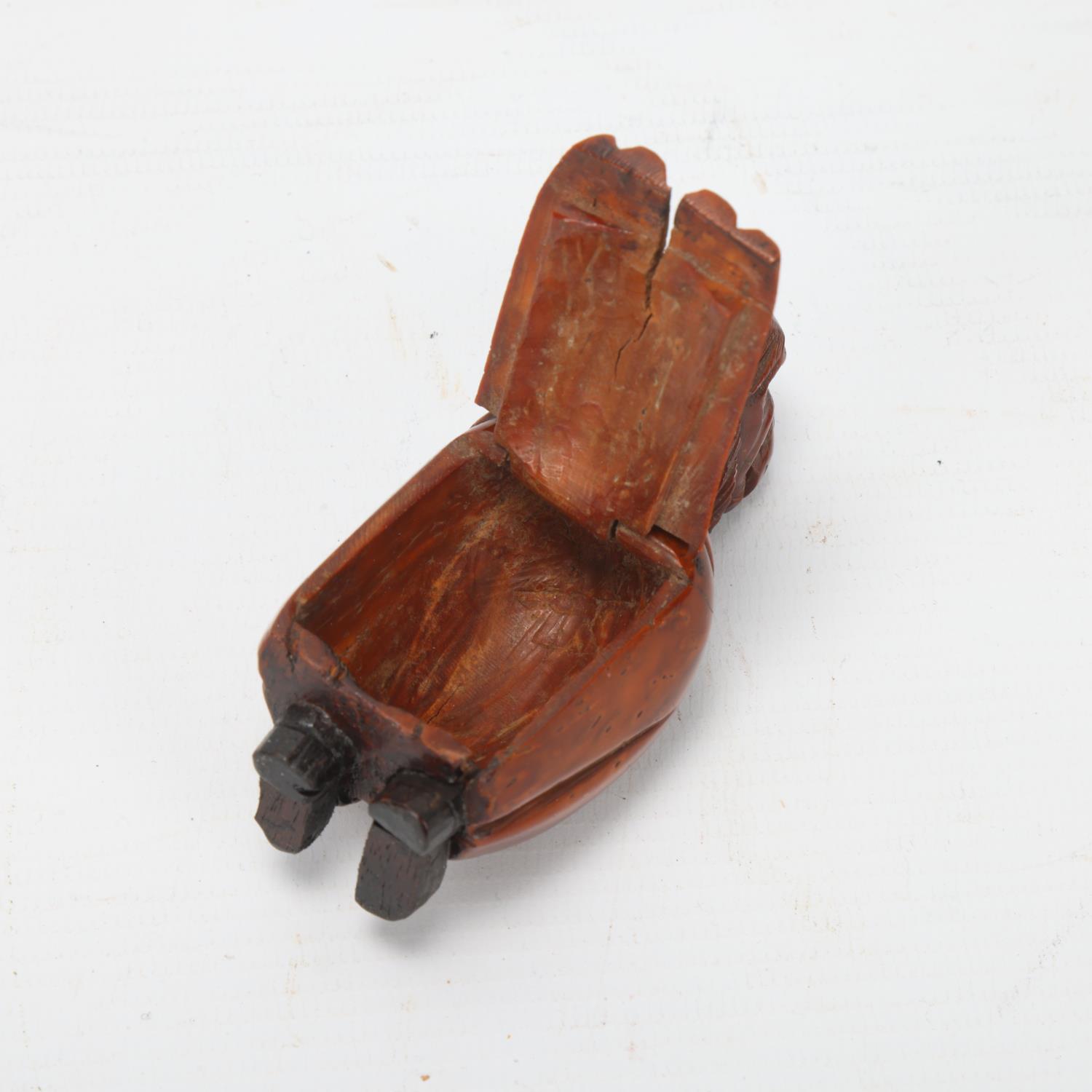 19th century coquilla nut box in the form of a figure, height 9cm Good condition - Image 3 of 3