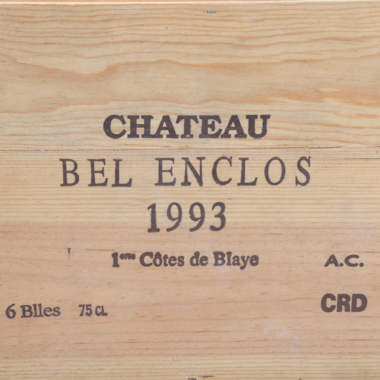 6 bottles of 1993 Chateau Bel Enclos, Cotes de Blaye, Bordeaux, sealed OWC - Image 2 of 3