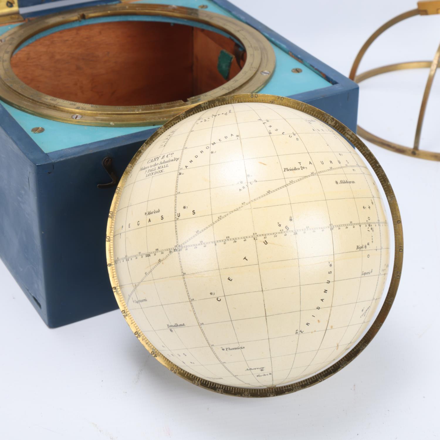 A starglobe, by Cary of London, brass-mounted and in original painted wooden case, patent no. 21540, - Image 2 of 3