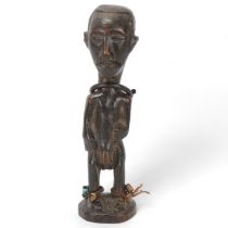 Bakongo Tribal carved wood figure, Congo/Angola, height 24cm