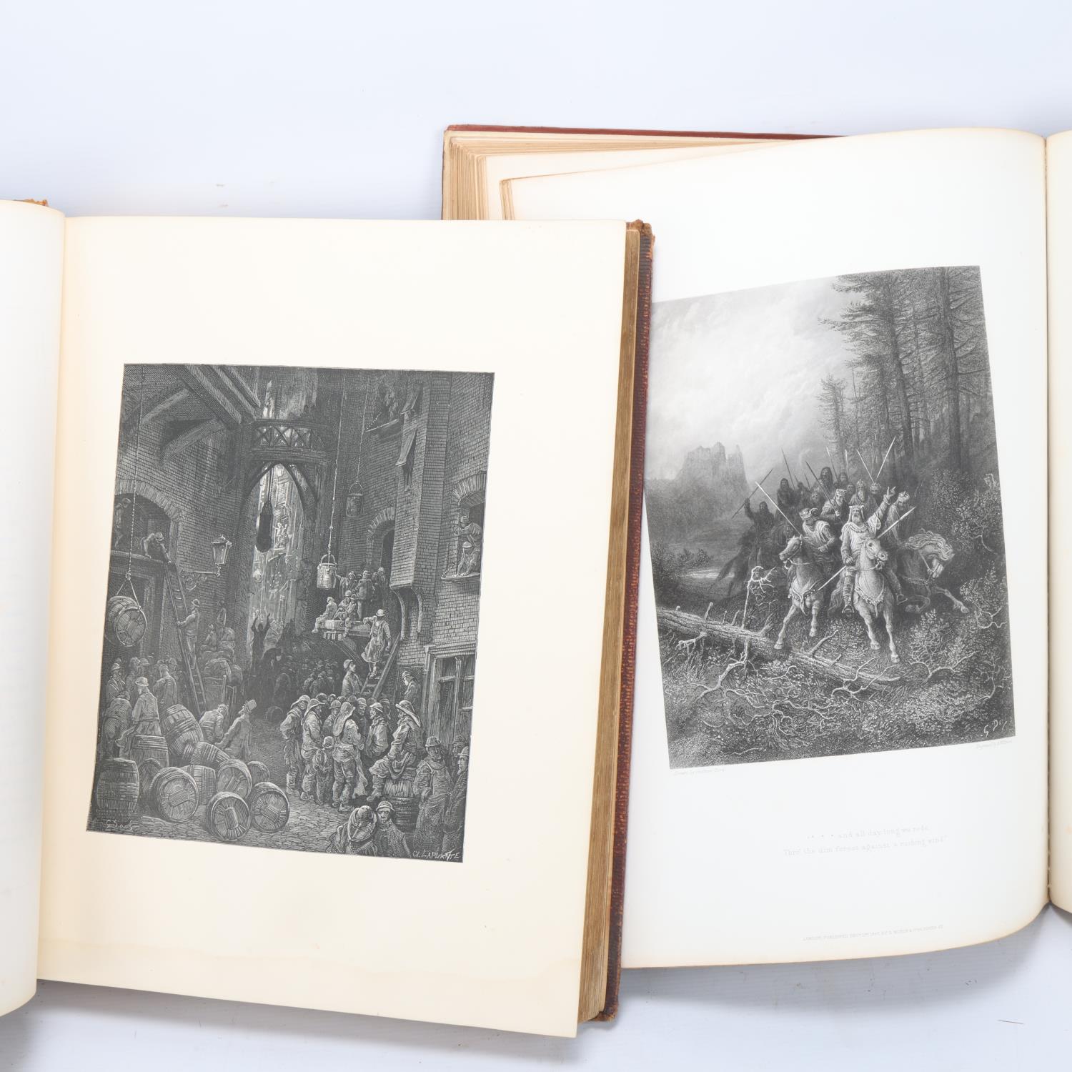 London by Gustave Dore, 1872, leather-bound, and Idylls of the King, by Alfred Tennyson, illustrated - Image 3 of 3