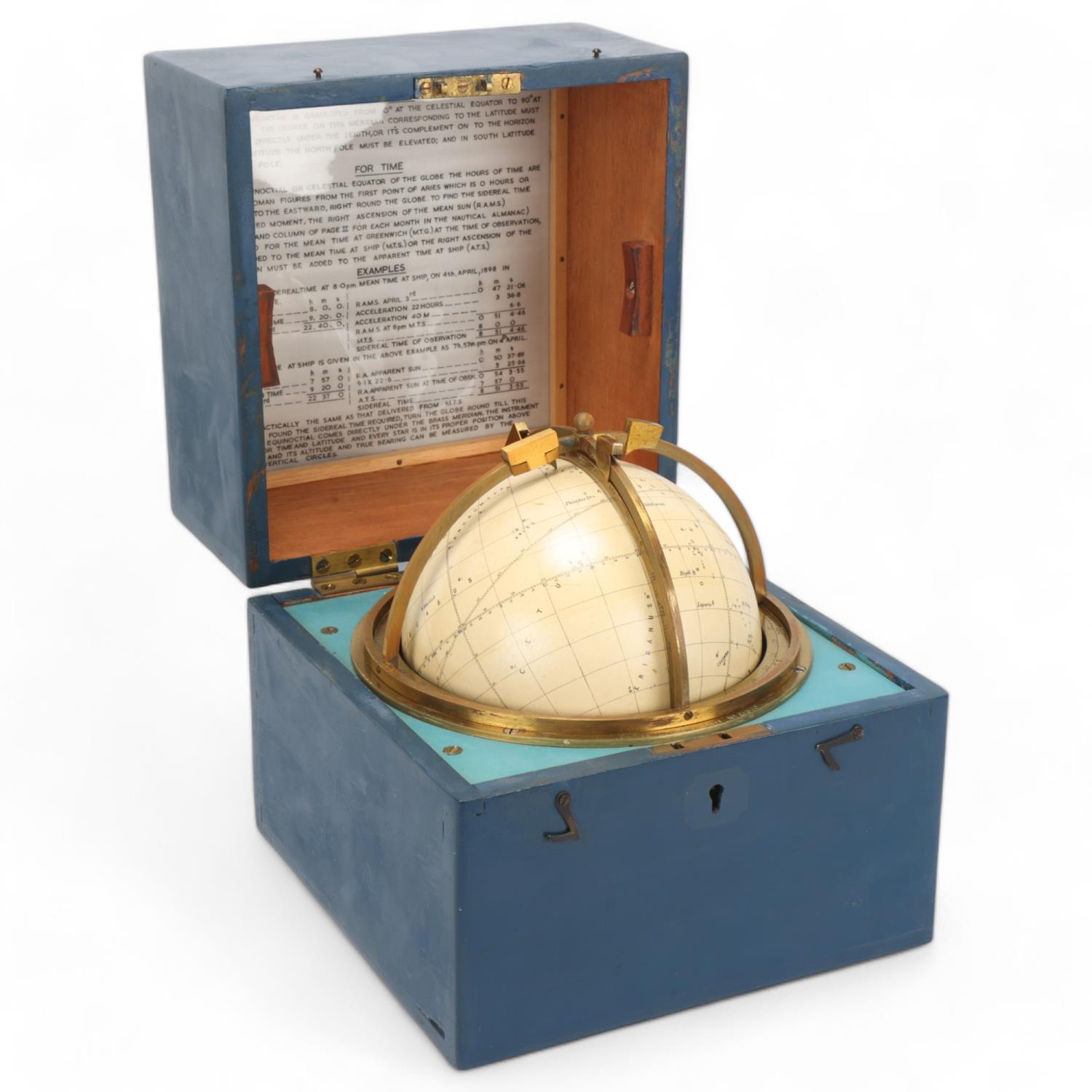 A starglobe, by Cary of London, brass-mounted and in original painted wooden case, patent no. 21540,