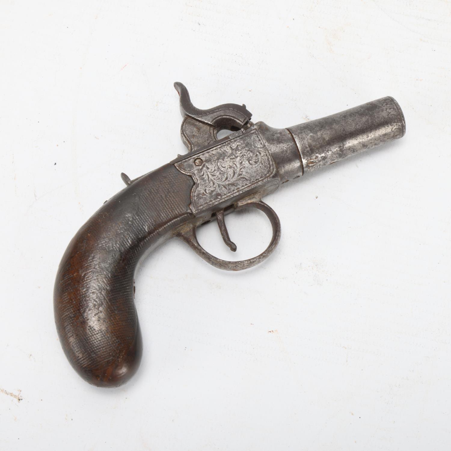 19th century pocket percussion pistol, by G&J Deane of London, with turn-off barrel, overall - Image 2 of 3