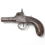 19th century pocket percussion pistol, by G&J Deane of London, with turn-off barrel, overall