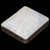 A fine quality 19th century French gold-mounted mother-of-pearl box, allover relief carving and