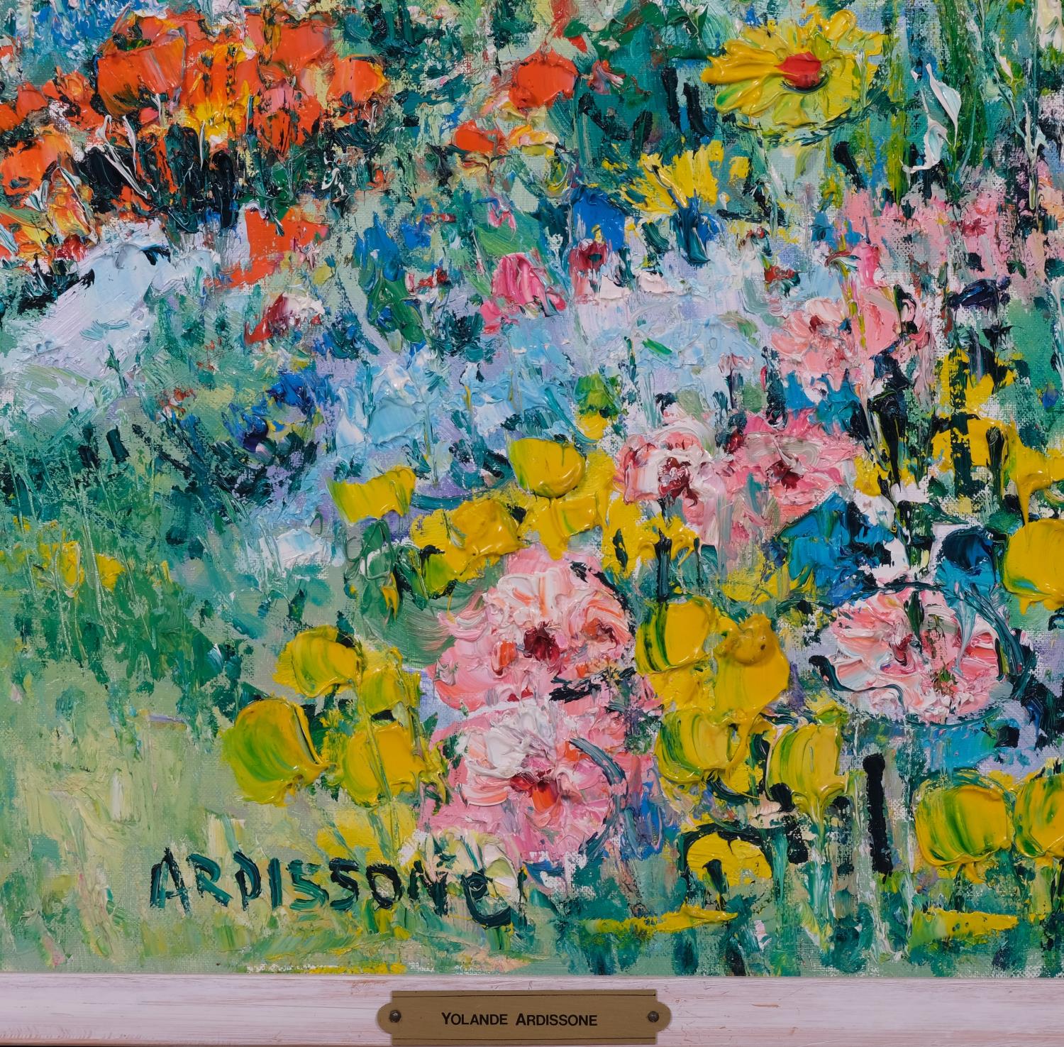 Yolande Ardissone (born 1927), Talus Fleuri, oil on canvas, signed, 54cm x 65cm, framed, provenance: - Bild 3 aus 4