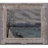 Lelia Caetani (1913 - 1977), the Seine, oil on canvas, 46cm x 55cm, framed, provenance: Alex