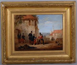 Henry Andrew Harper (1835 - 1900) - French Quarter Gallipoli (Crimean War), oil on board, original